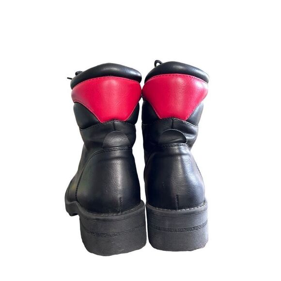 MIA WOMEN'S LACE-UP Size 8.5 LYZA BLACK/RED ANKLE WINTER COMBAT BOOTS - Picture 5 of 10